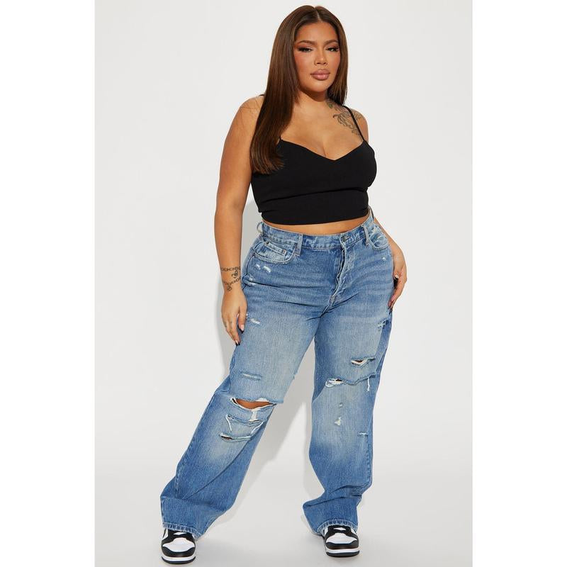On Trend 90'S Baggy Jeans - Medium Blue Wash