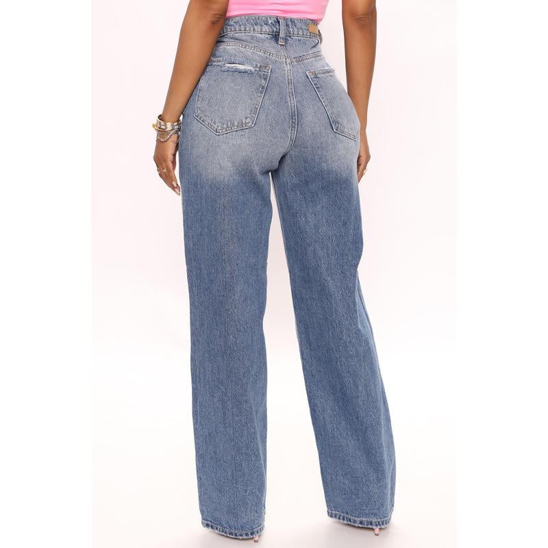 On Trend 90'S Baggy Jeans - Medium Blue Wash