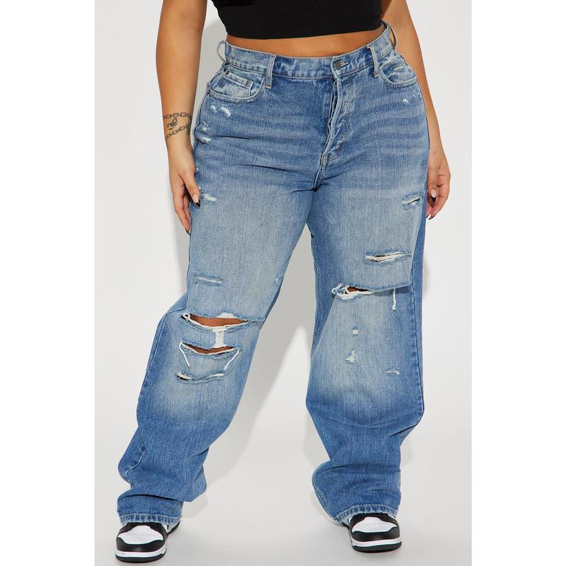 On Trend 90'S Baggy Jeans - Medium Blue Wash