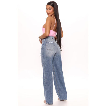 On Trend 90'S Baggy Jeans - Medium Blue Wash