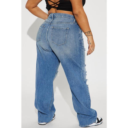 On Trend 90'S Baggy Jeans - Medium Blue Wash