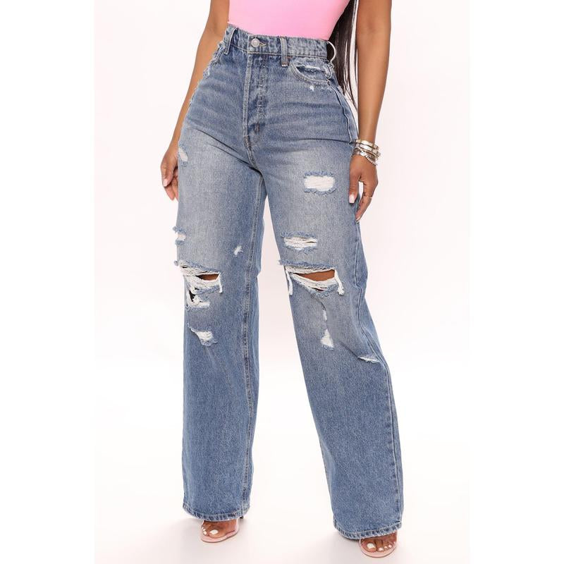 On Trend 90'S Baggy Jeans - Medium Blue Wash