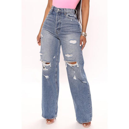 On Trend 90'S Baggy Jeans - Medium Blue Wash